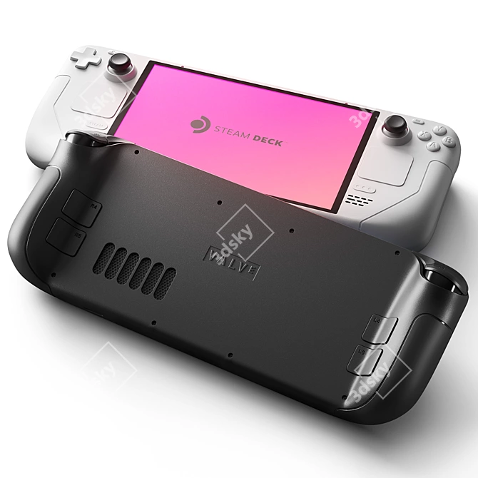 Portable Gaming Device: Steam Deck 3D model image 4