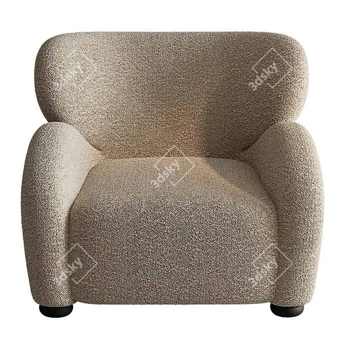 Elegant Velvet Accent Chair 3D model image 2