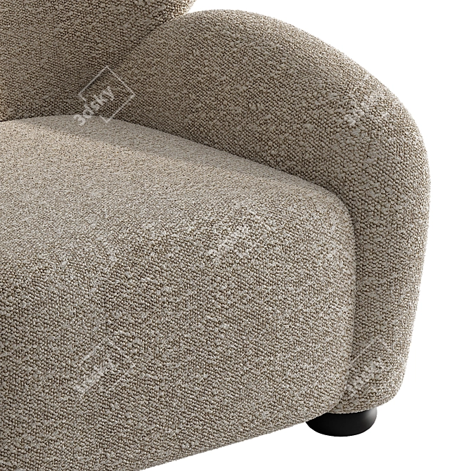 Elegant Velvet Accent Chair 3D model image 4