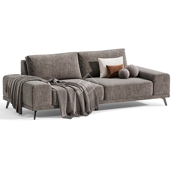 Ron Sofa in Graphite Textile 3D model image 1