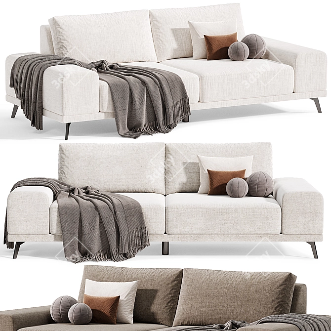 Ron Sofa in Graphite Textile 3D model image 4