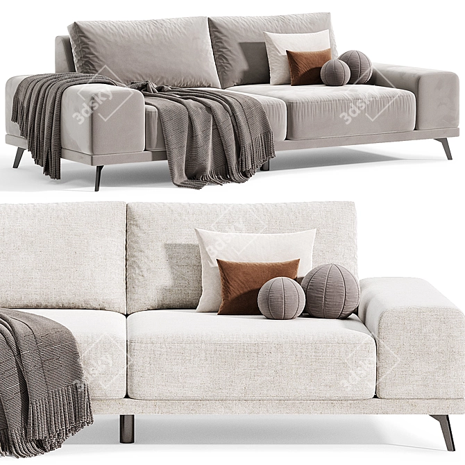 Ron Sofa in Graphite Textile 3D model image 5