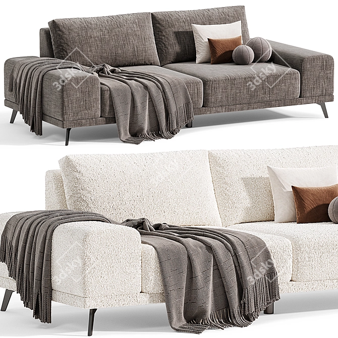 Ron Sofa in Graphite Textile 3D model image 8