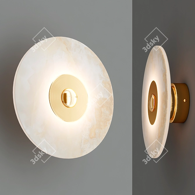 ALMA Gold Metal Wall Lamp 3D model image 2