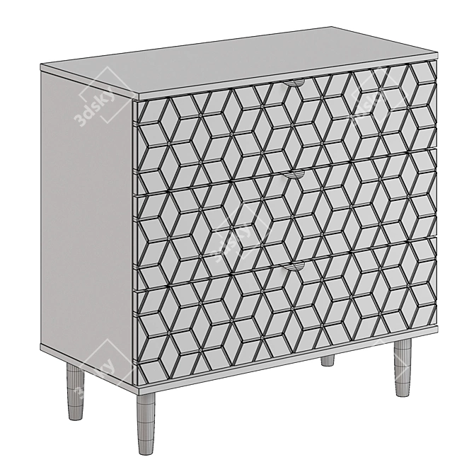 Denver Grey Chest of Drawers 3D model image 3