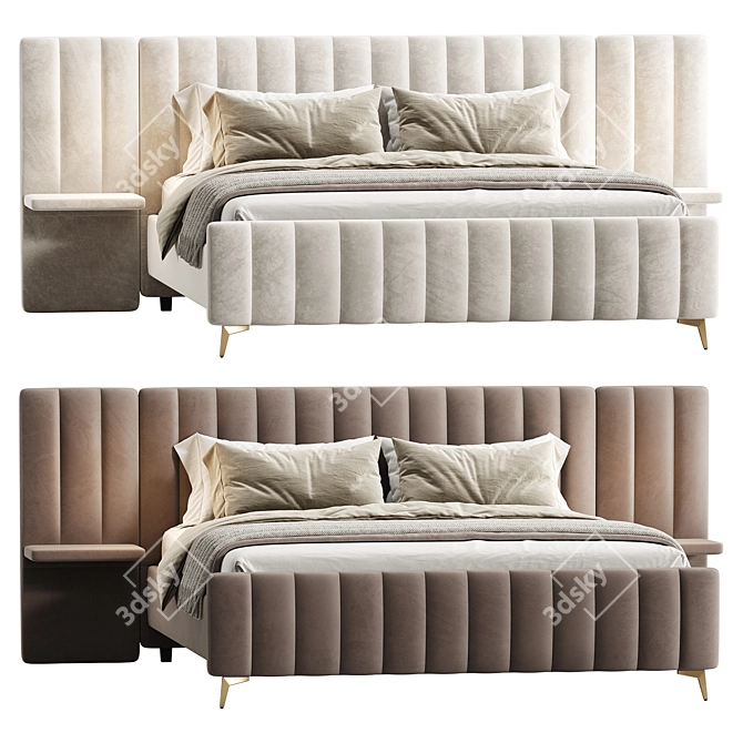 Modern Furnico Charmant Bed 3D model image 4