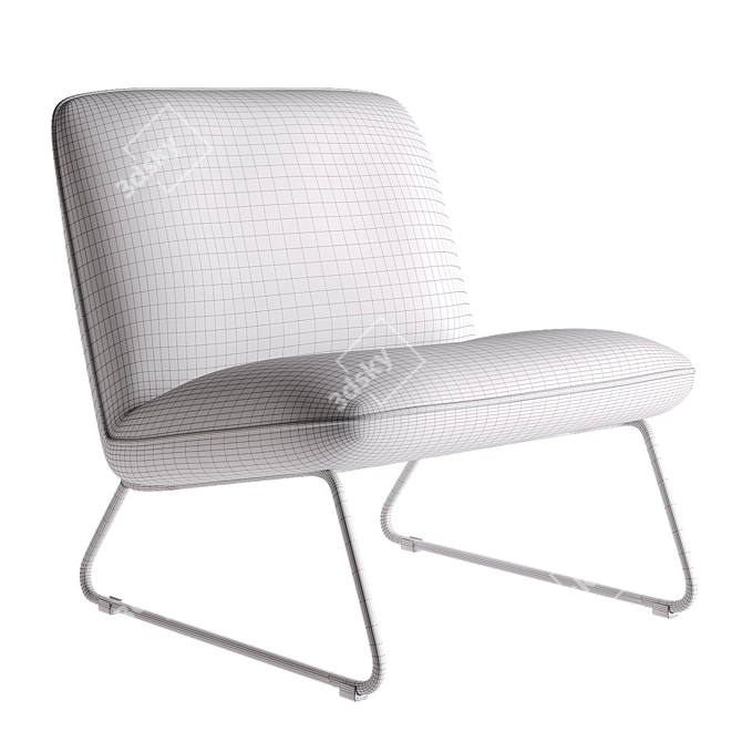 Modern Bacio Armchair with Customizable Fabric 3D model image 5