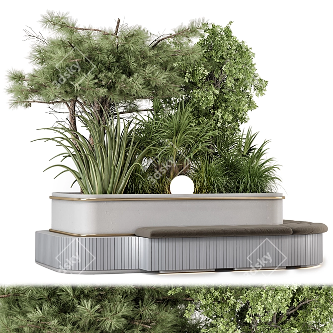 Lush Backyard Bush and Trees 3D model image 2