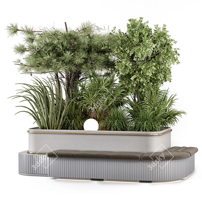 Lush Backyard Bush and Trees 3D model image 3