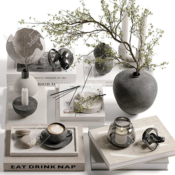 Modern Decorative Elements Set 3D model image 2