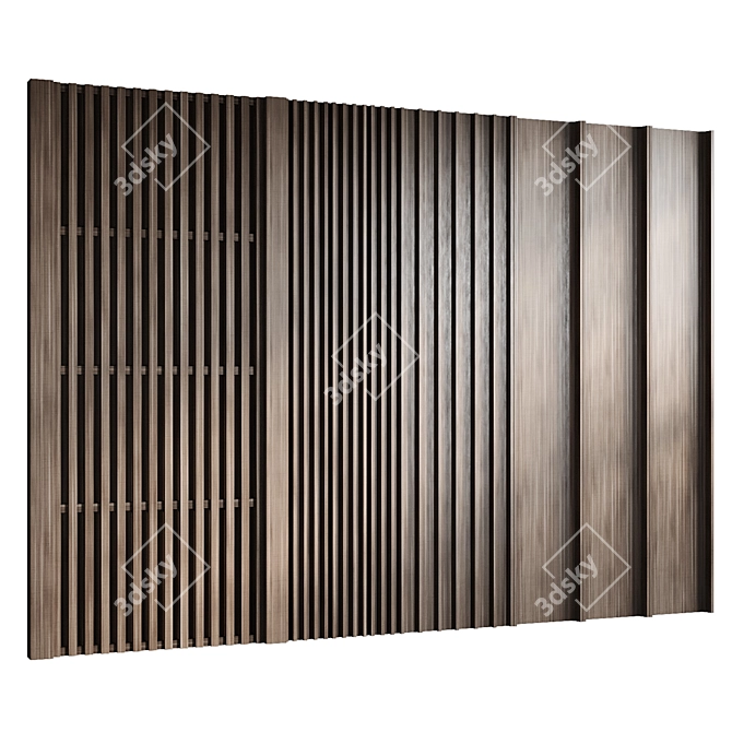 Large Wood Wall Panel, Obj 3D model image 5