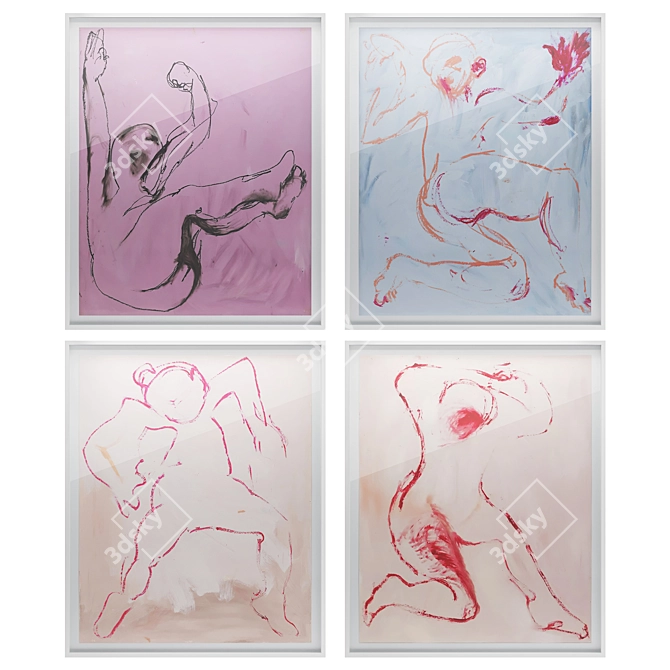 Abstract Florence Peake Art Set 3D model image 1