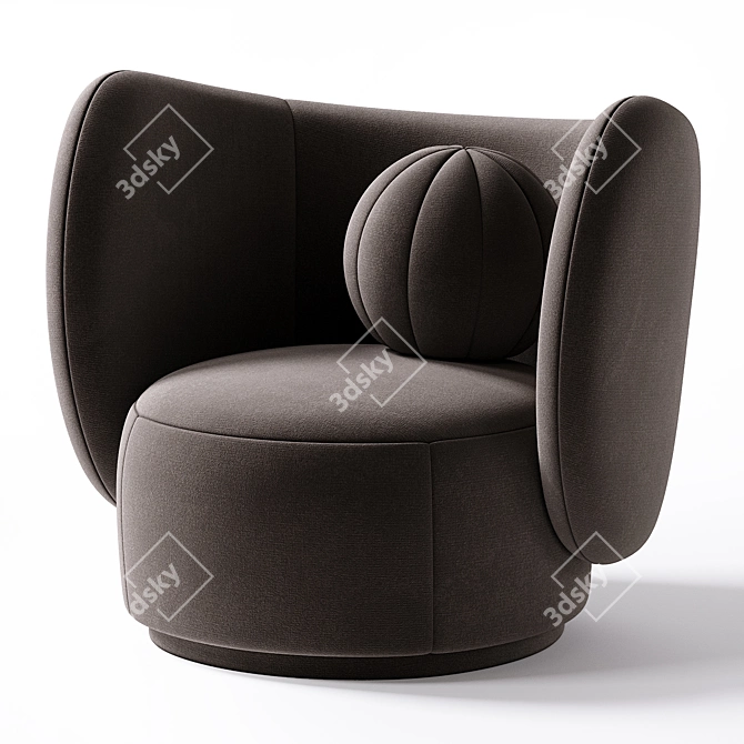 Stylish Rico Swivel Lounge Chair 3D model image 3