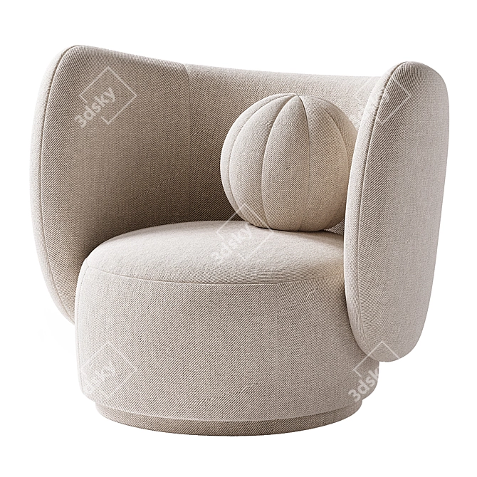 Stylish Rico Swivel Lounge Chair 3D model image 12