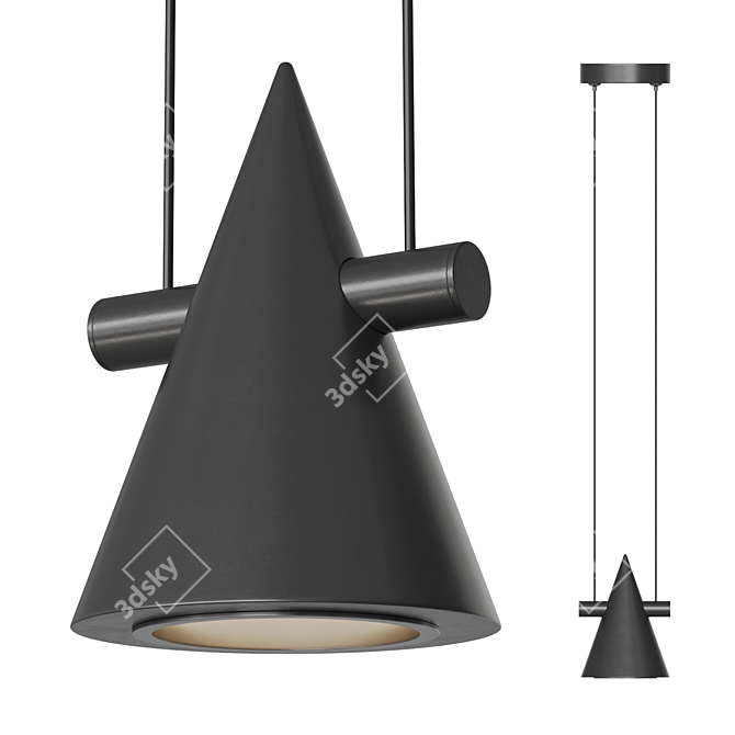Corner Design Shords Pendant Light 3D model image 1