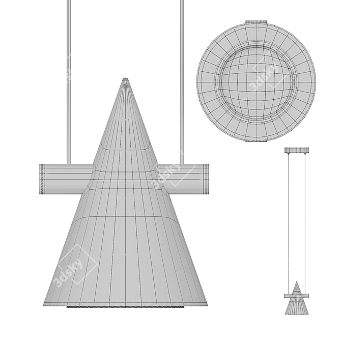 Corner Design Shords Pendant Light 3D model image 3