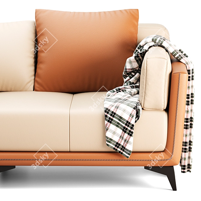 Luxury All-Leather Sofa Model 3D model image 5