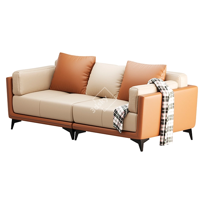 Luxury All-Leather Sofa Model 3D model image 7