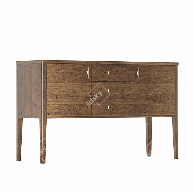 Parisian Chic Console with Three Drawers 3D model image 3