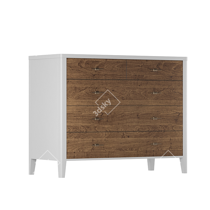 Parisian Chic 5-Drawer Chest 3D model image 2