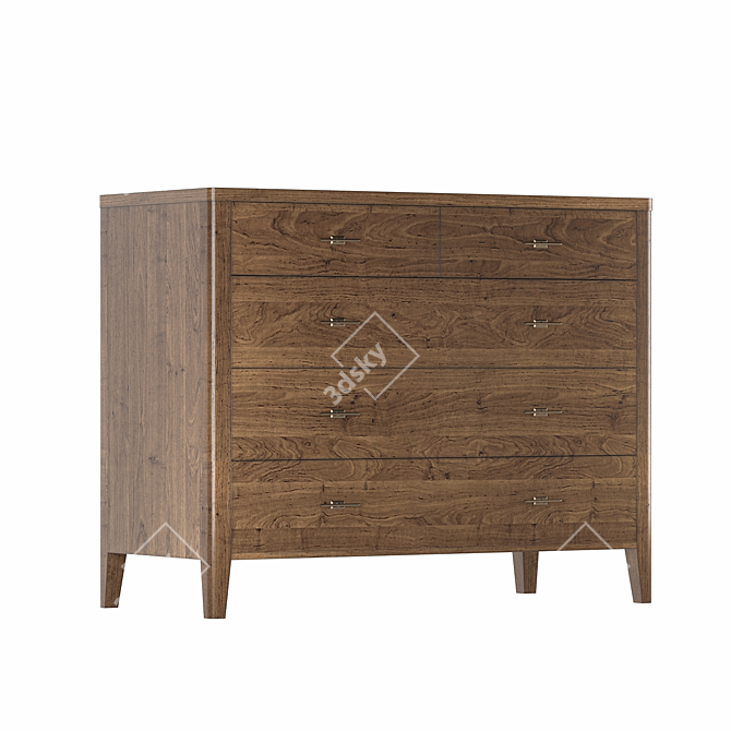 Parisian Chic 5-Drawer Chest 3D model image 3