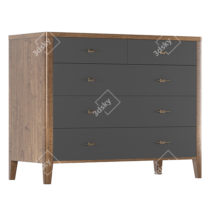 Parisian Chic 5-Drawer Chest 3D model image 5