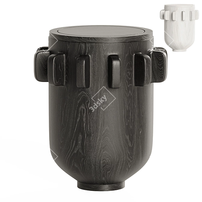 Elegant Leather Odin Stool 3D model image 4