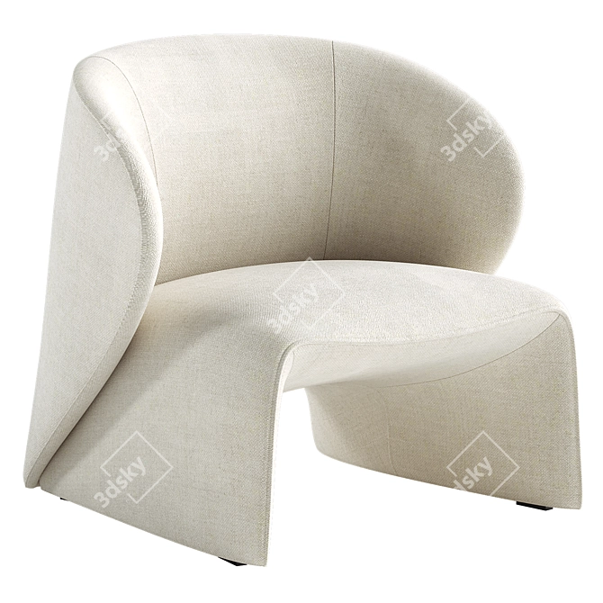 Contemporary Narinari Armchair, B&B Italia 3D model image 1