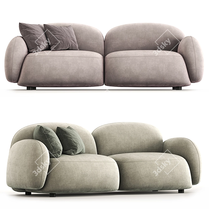 Modern 2-Seater Sundae Sofa 3D model image 1