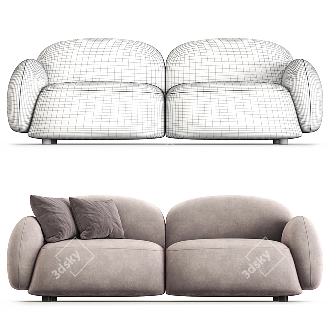 Modern 2-Seater Sundae Sofa 3D model image 3