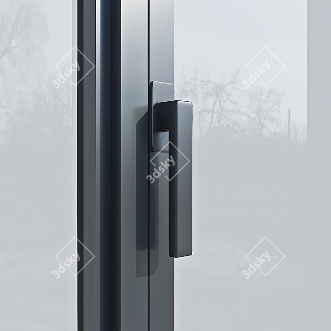 Sleek Handle Modern Windows Kit 3D model image 5