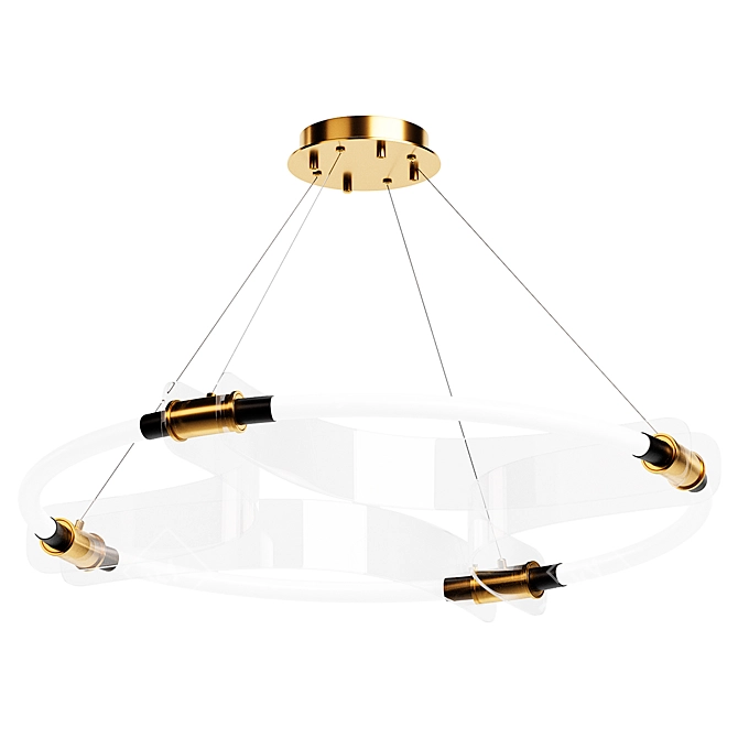 Modern Round Acrylic Chandelier 3D model image 1