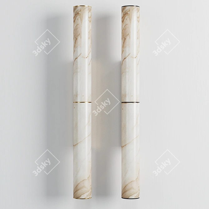 Sleek Vertical Wall Light 3D model image 4