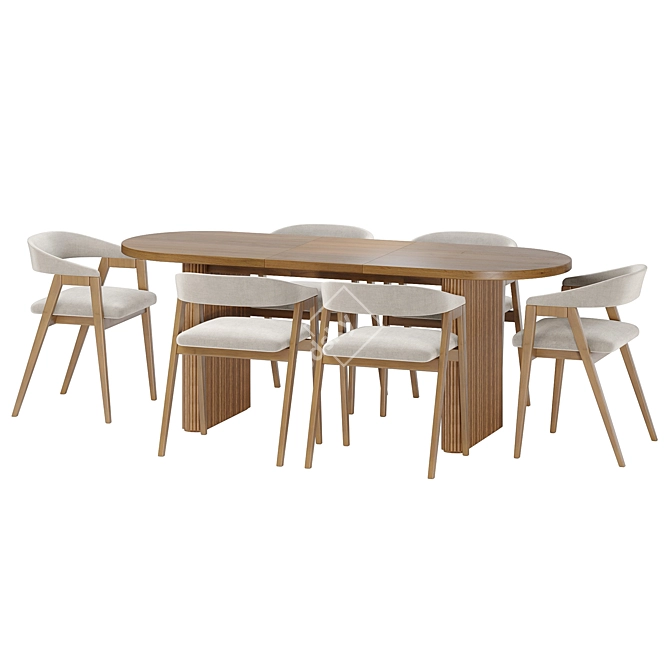 Elegant Trevor Chair and Homary Table 3D model image 3