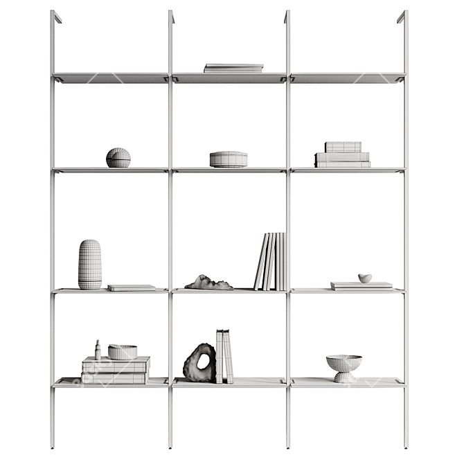 Modern Shelving with Decorative Objects 3D model image 5