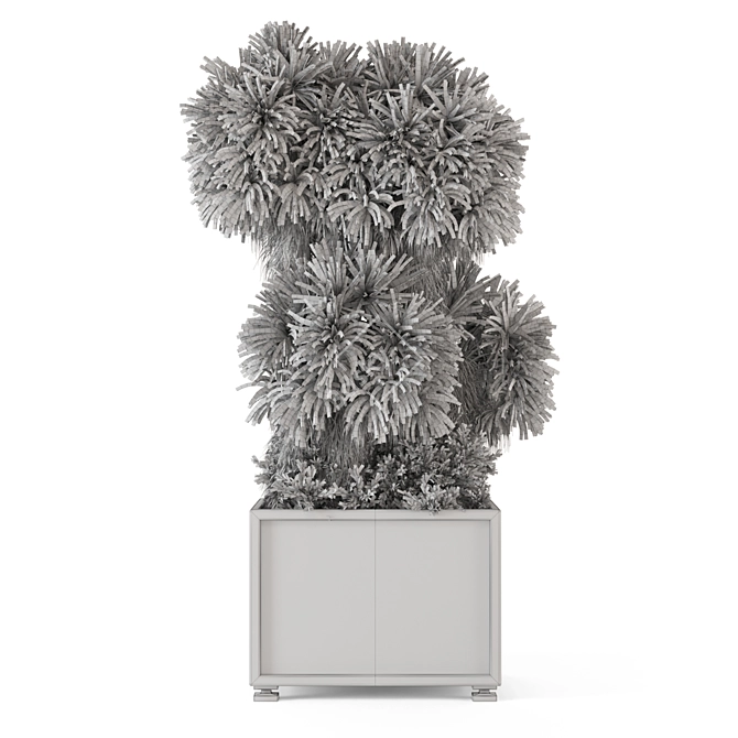 Palm Tree Plant Metal Pot 3D model image 7