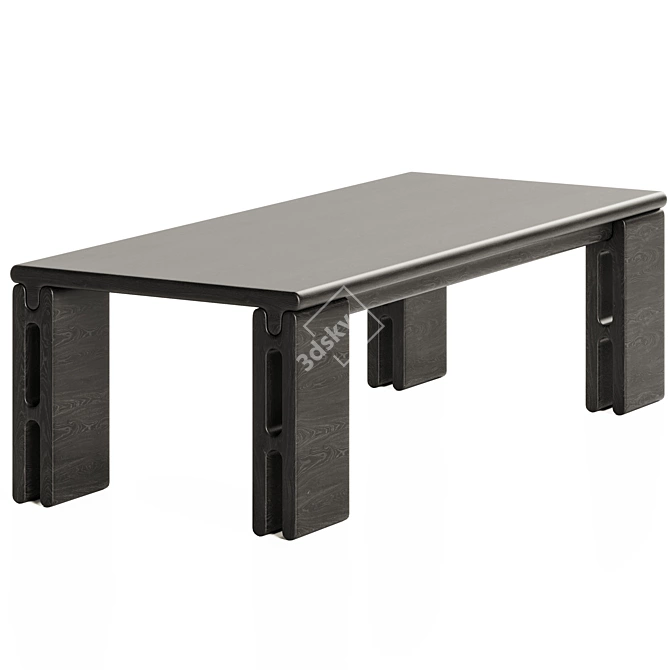 Modern Chic Mesa Dining Table 3D model image 5