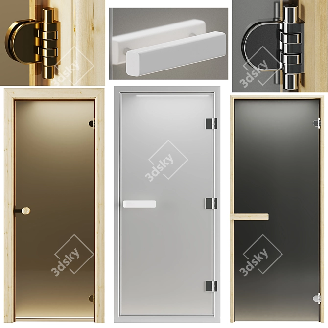 Sauna and Hammam Glass Doors 3D model image 1