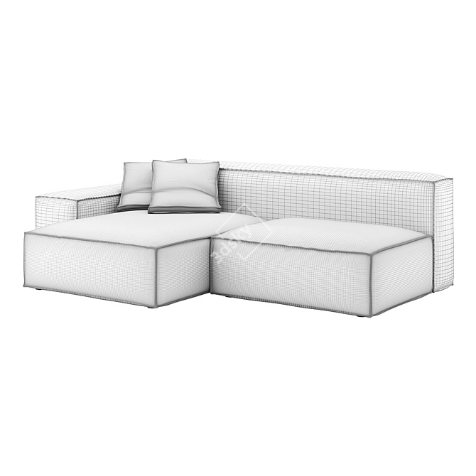 Russian Minimalist Deep Sofa 3D model image 4