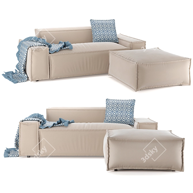 Elegant AMURA Davis Sofa 3D model image 2