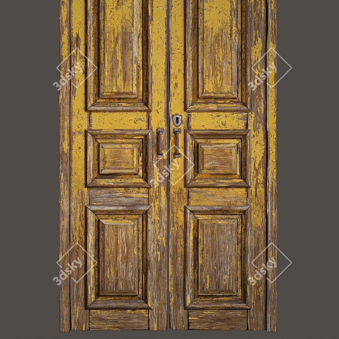 Vintage Old Door 3D Model 3D model image 3