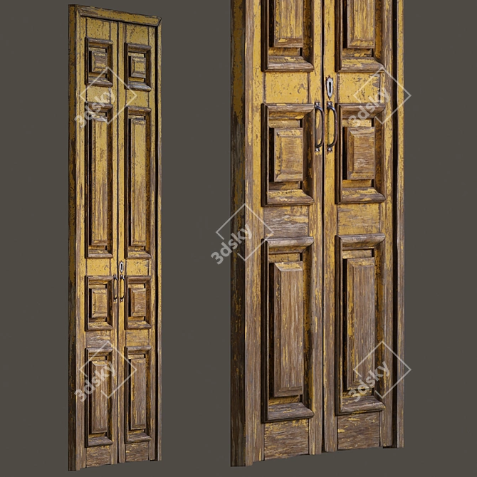 Vintage Old Door 3D Model 3D model image 4