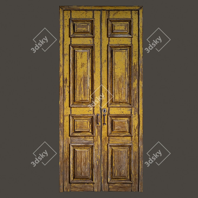 Vintage Old Door 3D Model 3D model image 5