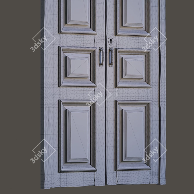 Vintage Old Door 3D Model 3D model image 13