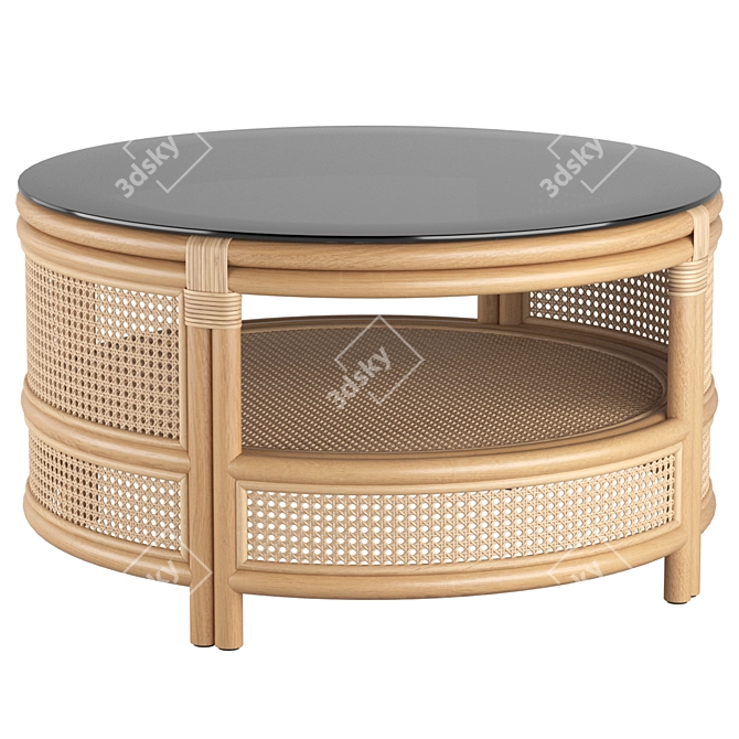 Rustic 2-Tier Coffee Table 3D model image 1