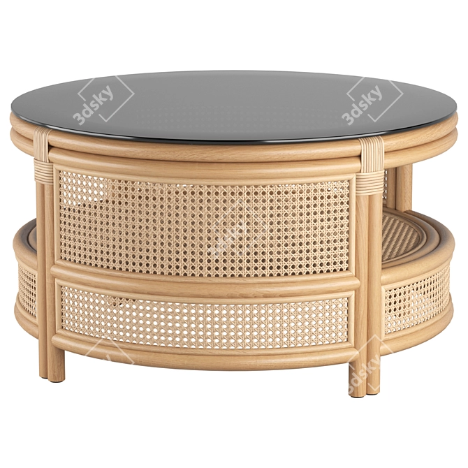 Rustic 2-Tier Coffee Table 3D model image 2