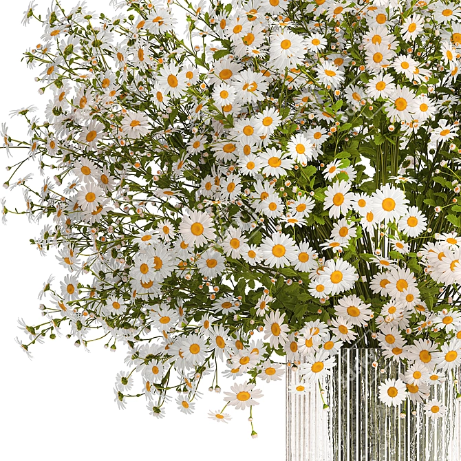 Summer Field Daisy Bouquet 3D model image 5