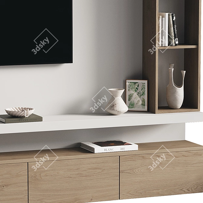 Modern TV Wall Set Model 3D model image 3