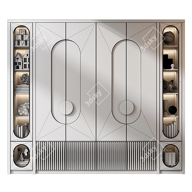 Modern Bookshelf Composition GHS-2551 3D model image 3