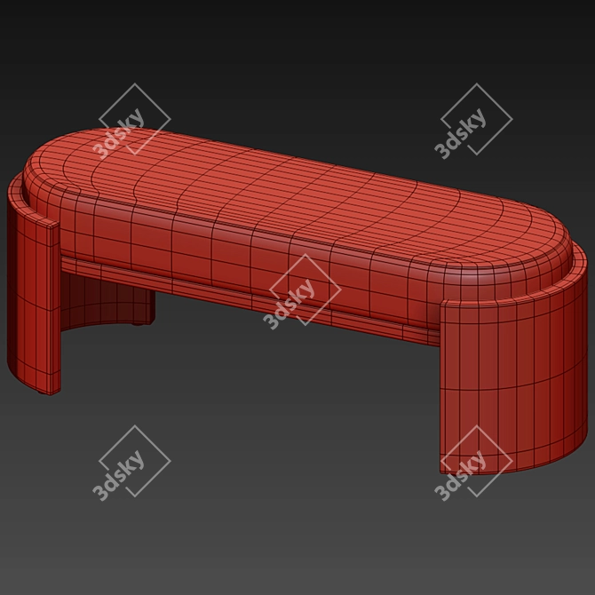 Parla Hug Bench: Sleek Seating 3D model image 5